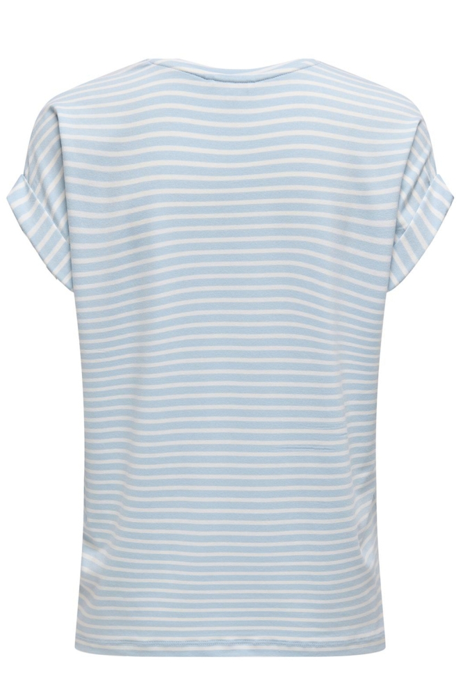 ONLMOSTER STRIPE S/S O-NECK TOP JRS 15206243 CLEAR SKY/CLOUD DANC